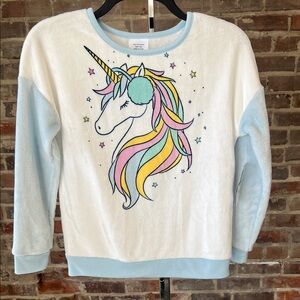 Macy's Kids Unicorn Sweatshirt - White and Light Blue